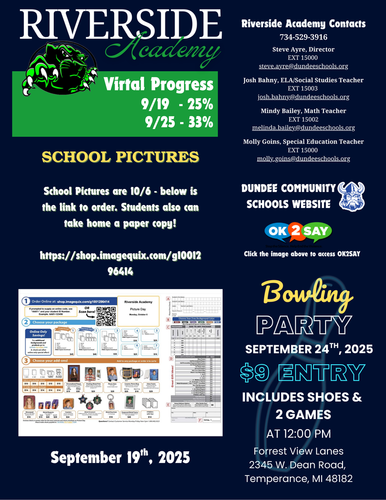 9/19 Weekly Newsletter for Riverside Academy