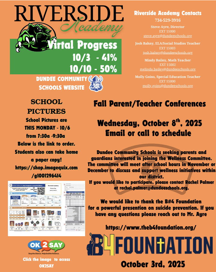 Riverside Academy's Weekly Newsletter