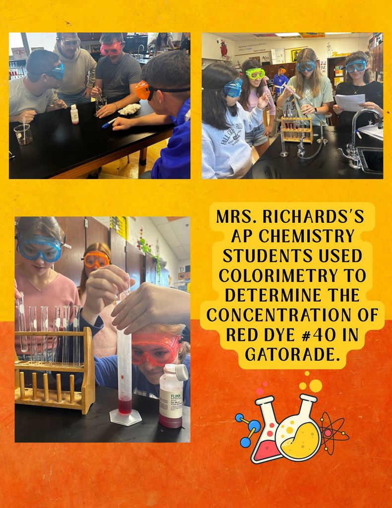 Photo of AP Chem Students doing a class project