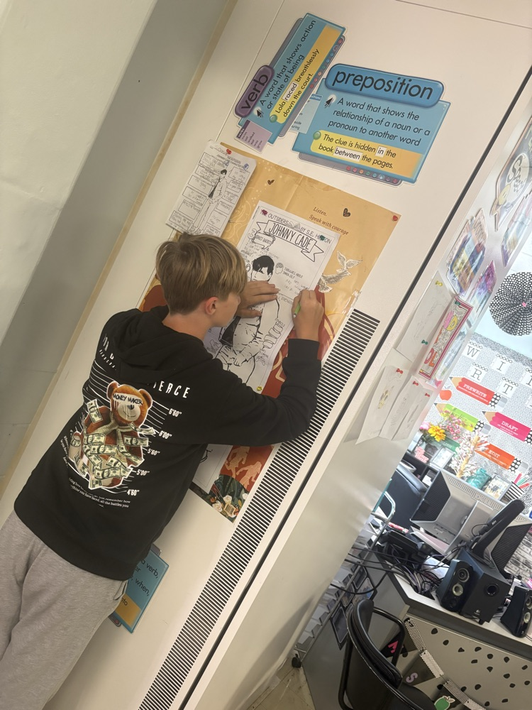 student work on poster