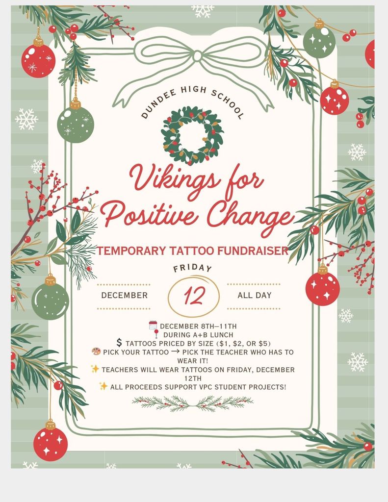 Image of information regarding Vikings for Positive Change Fundraiser