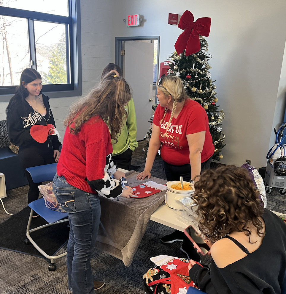 Ironing on decorations!