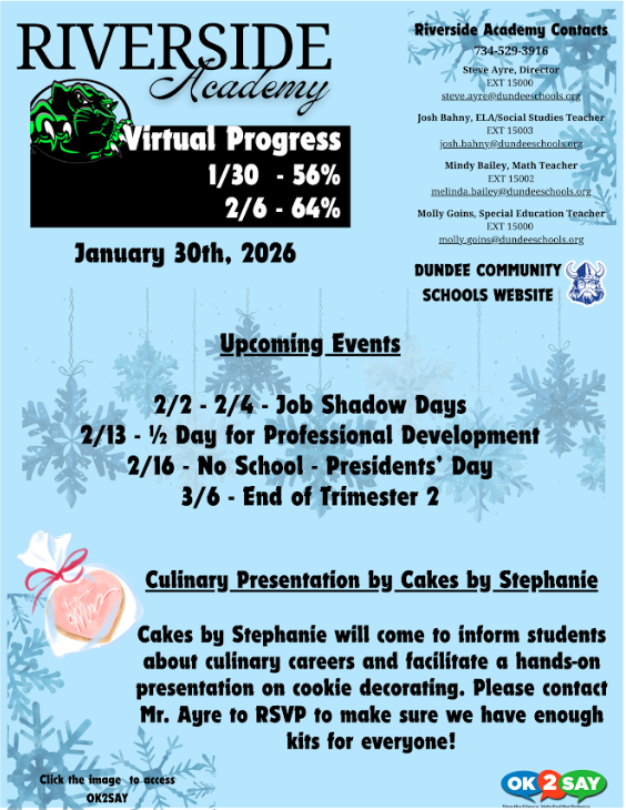 Weekly Newsletter for Riverside Academy