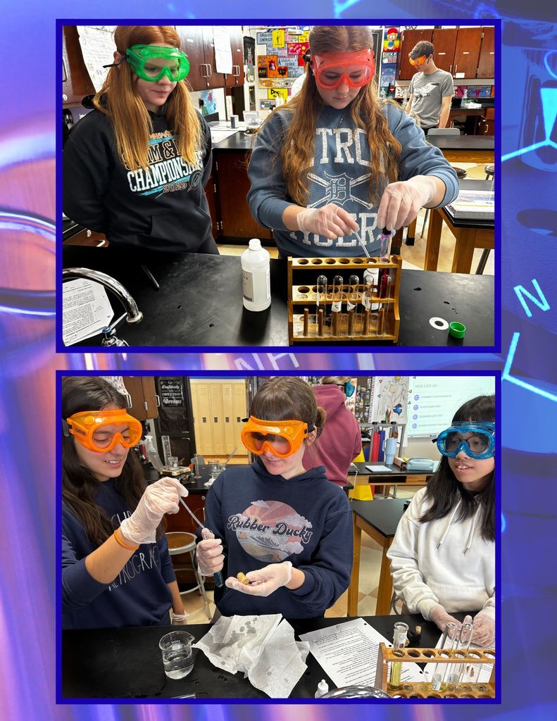 Image of AP Chemistry students doing a lab
