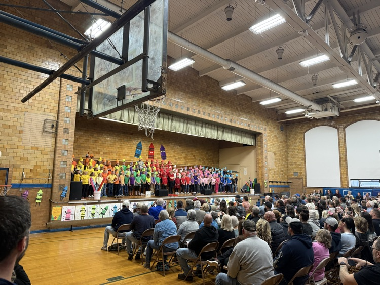 students on stage