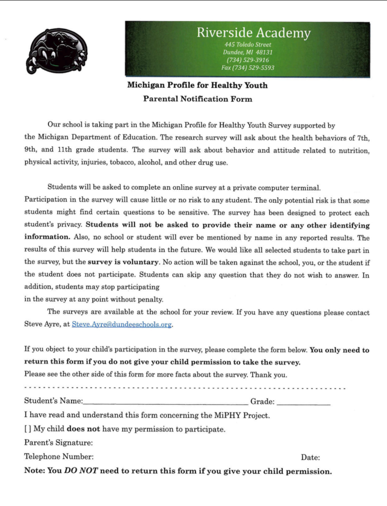 MiPhy Survey Letter