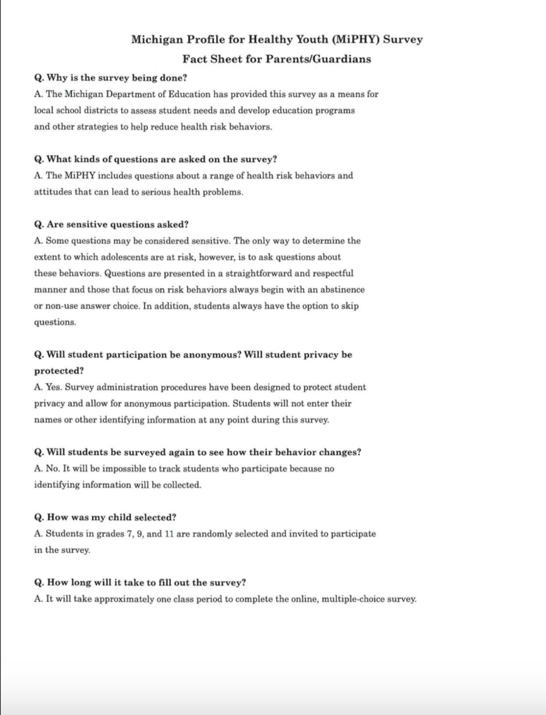 Miphy Survery Q & A's