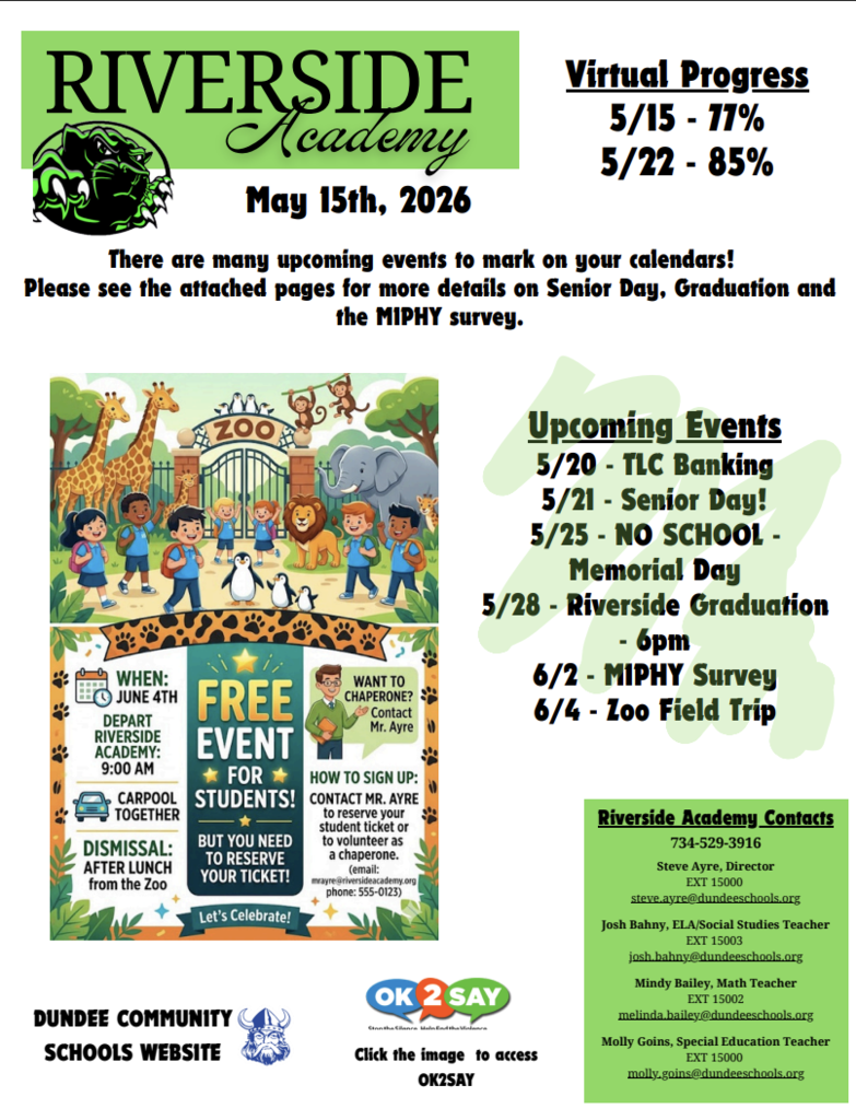 Riverside Academy Weekly Updates