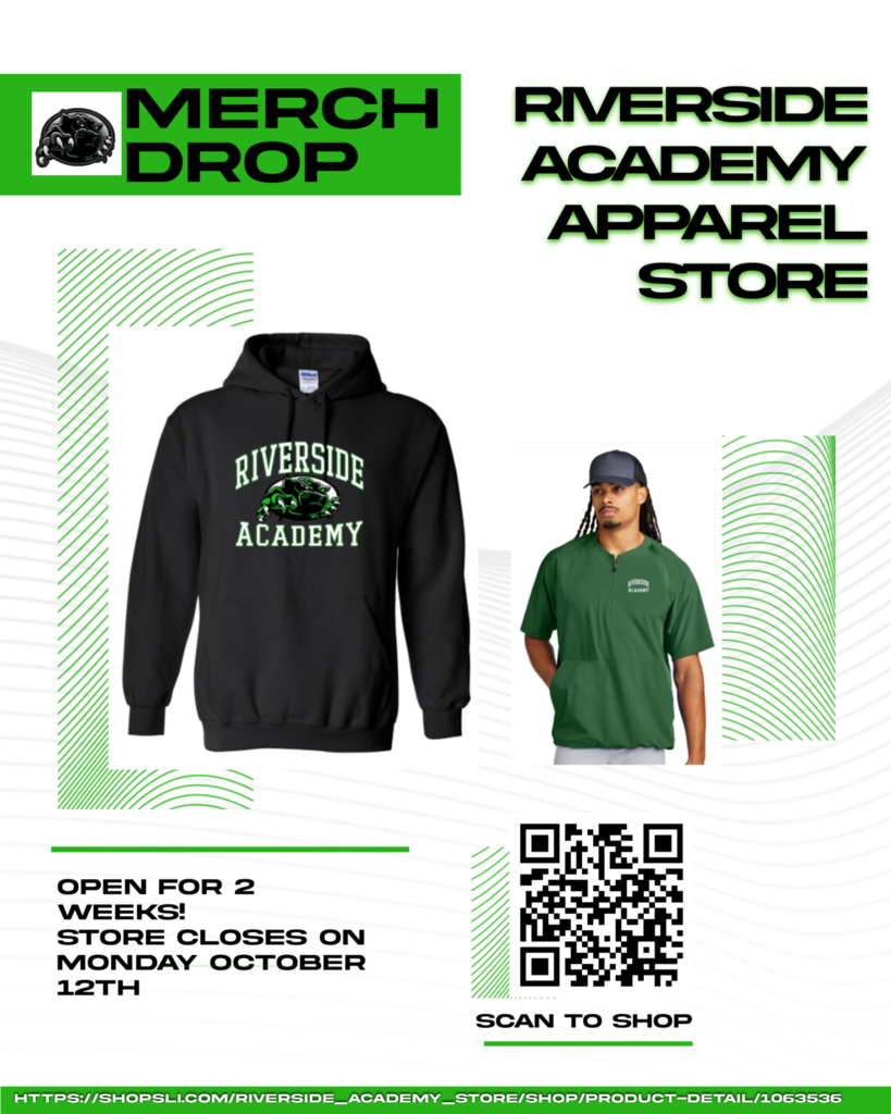 Click the link to shop our school's apparel shop- https://shopsli.com/riverside_academy_store/shop/home