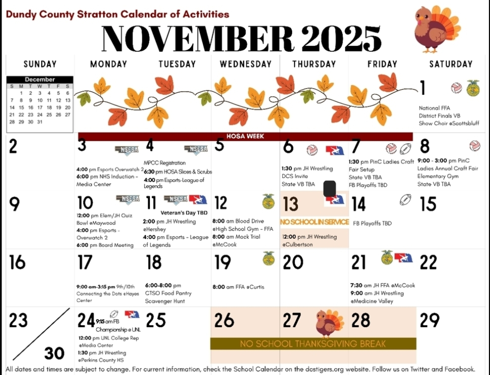 November calendar