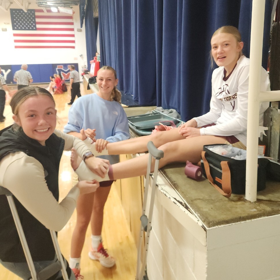 Ankle taping.