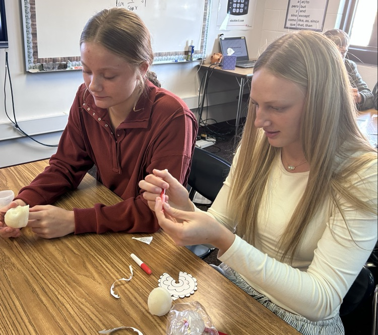 2 female students working
