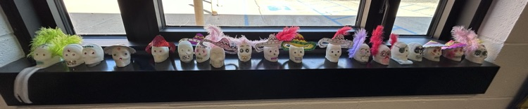 a display of the sugar skulls