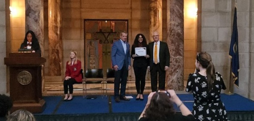 Emma Baldeh pictured with 