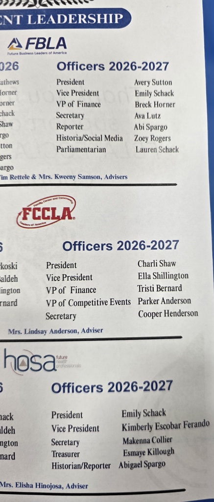 Names of Officer teams