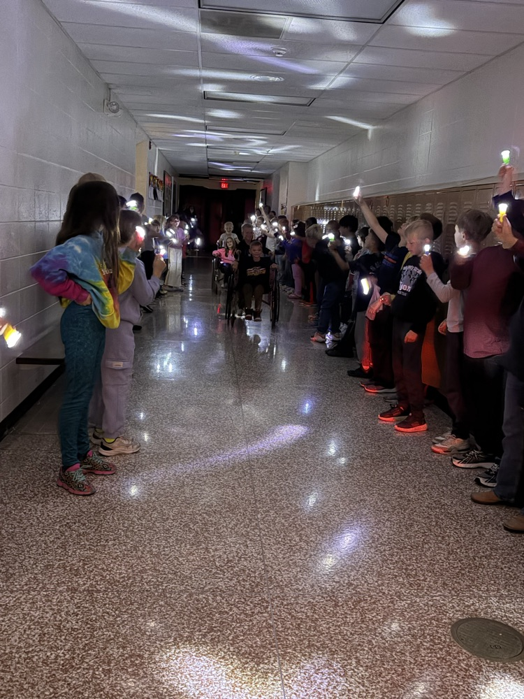 Hallway full of flashlights 