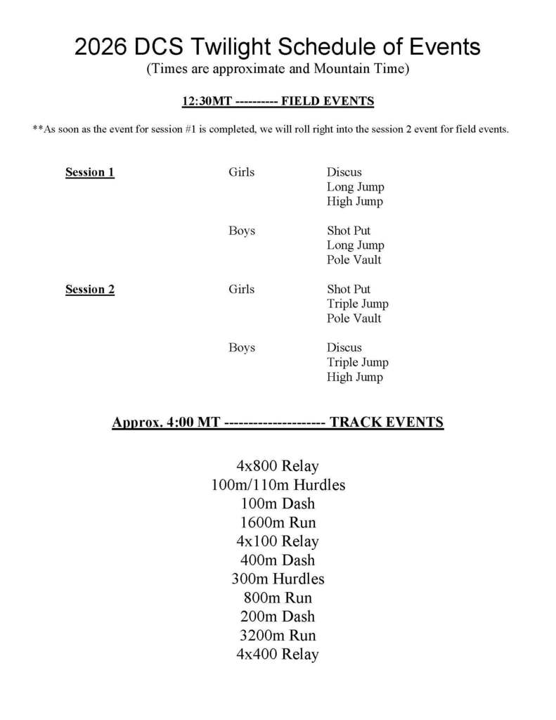Schedule of Events