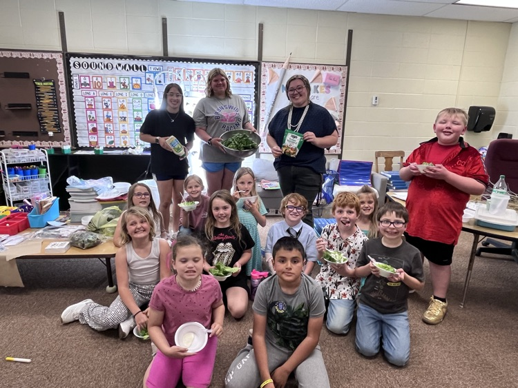 the students with their salads