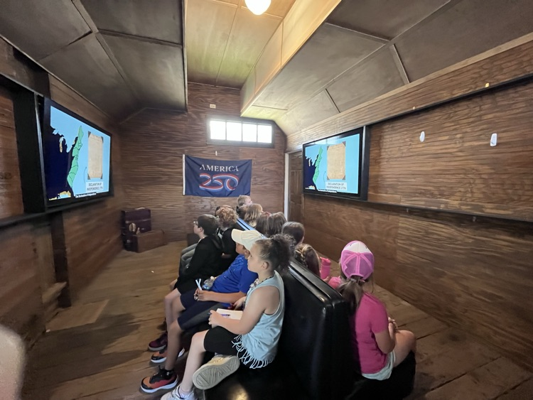 students watching a video on the Declaration of Independence 