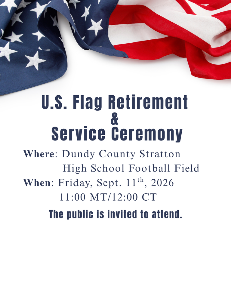 Flag Retirement ceremony, Football field, Sept 11, 11:00 MT