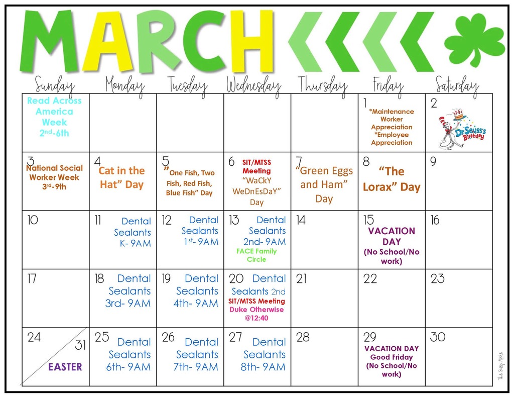 March Calendar