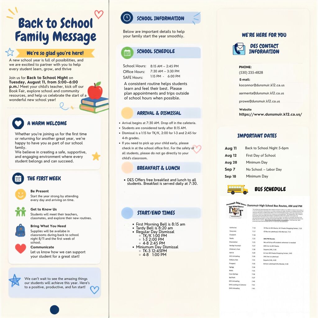 Back to School Family Message