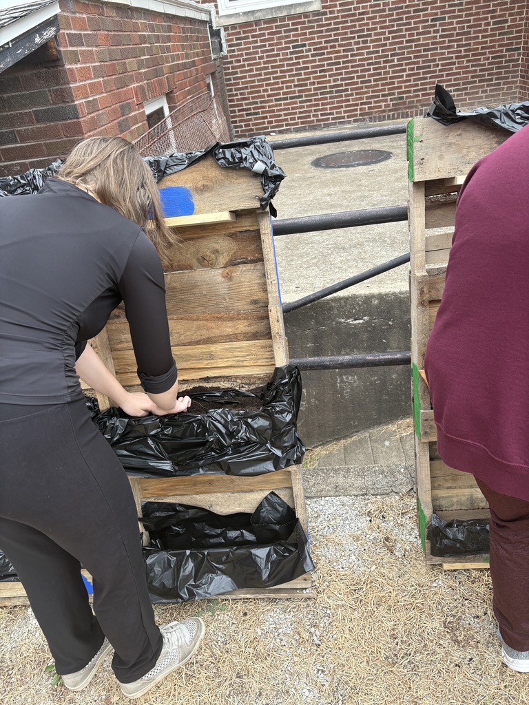 A Student planting their plants