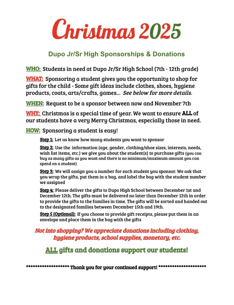 Sponsor information