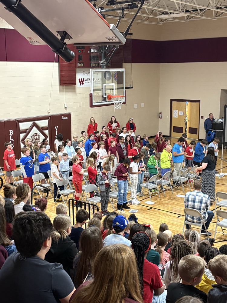 5th grade playing “A Grateful Nation,” on their recorders.