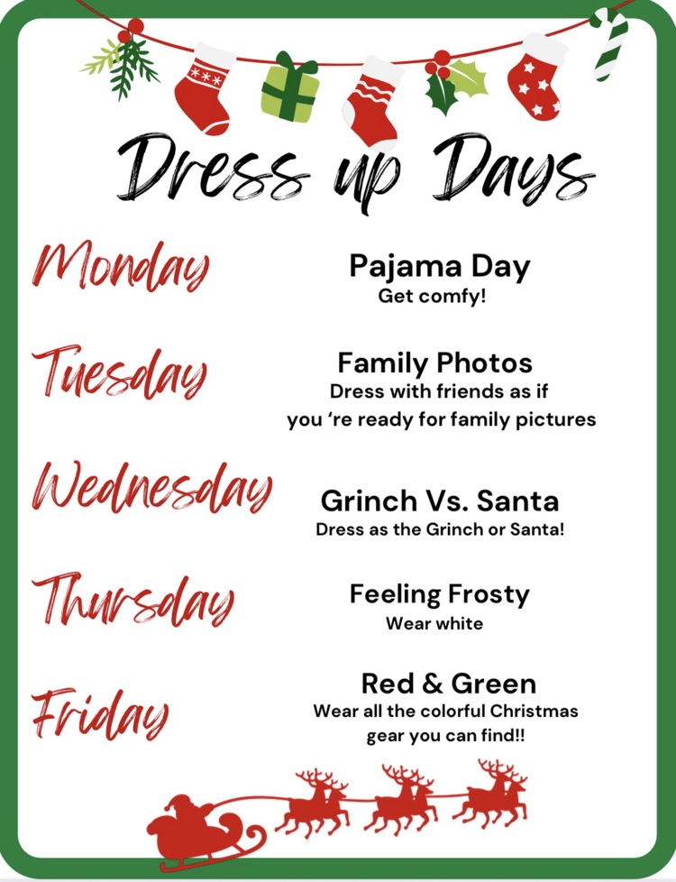 Dress Up Days 12/1–12/5
