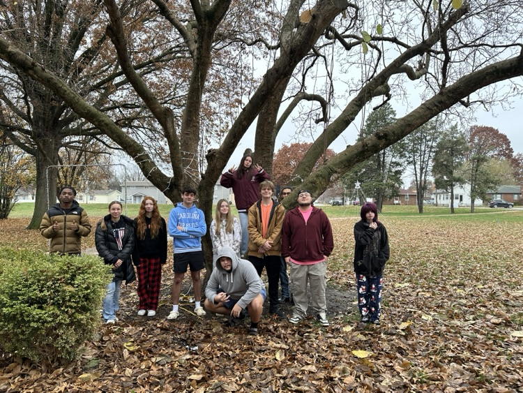 Electrical class bringing Christmas joy and light to our school and community.