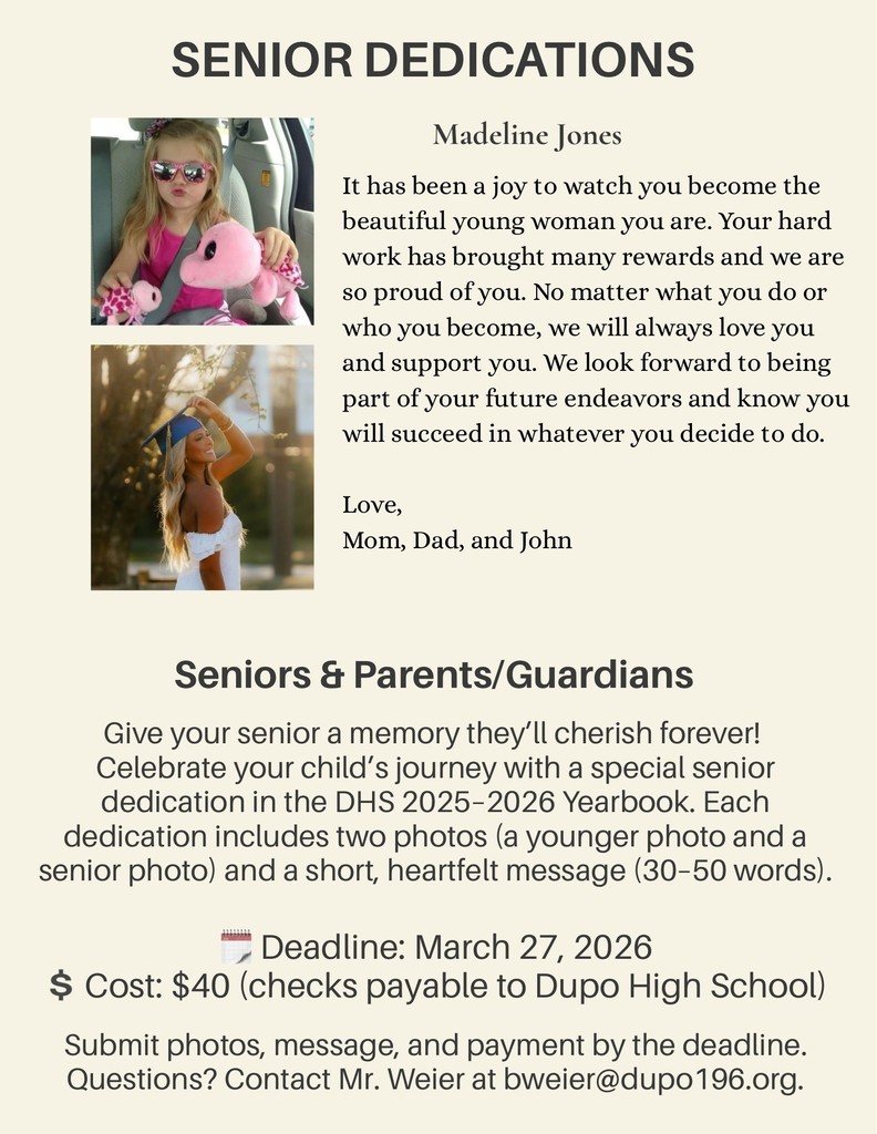 Senior Tributes in the DHS Yearbook