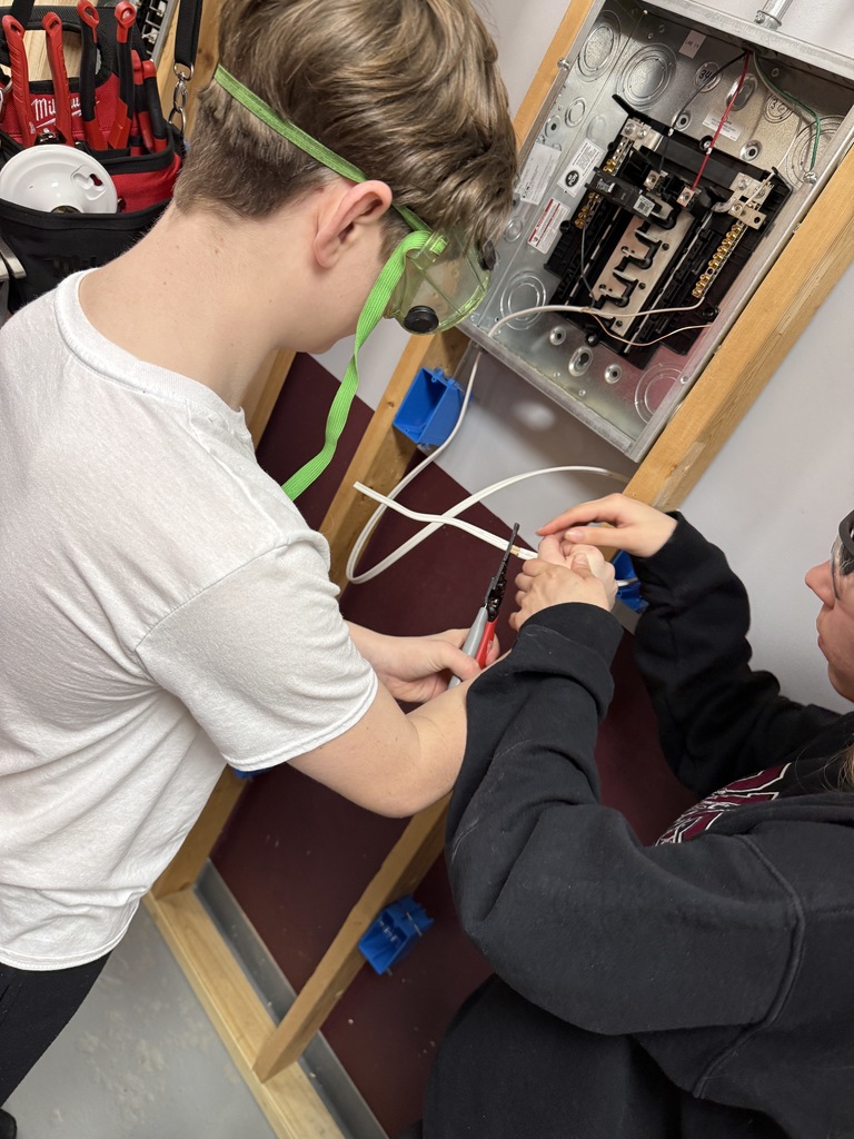 Brook teaching how to strip the out layer of romex off to get to the wires inside. 