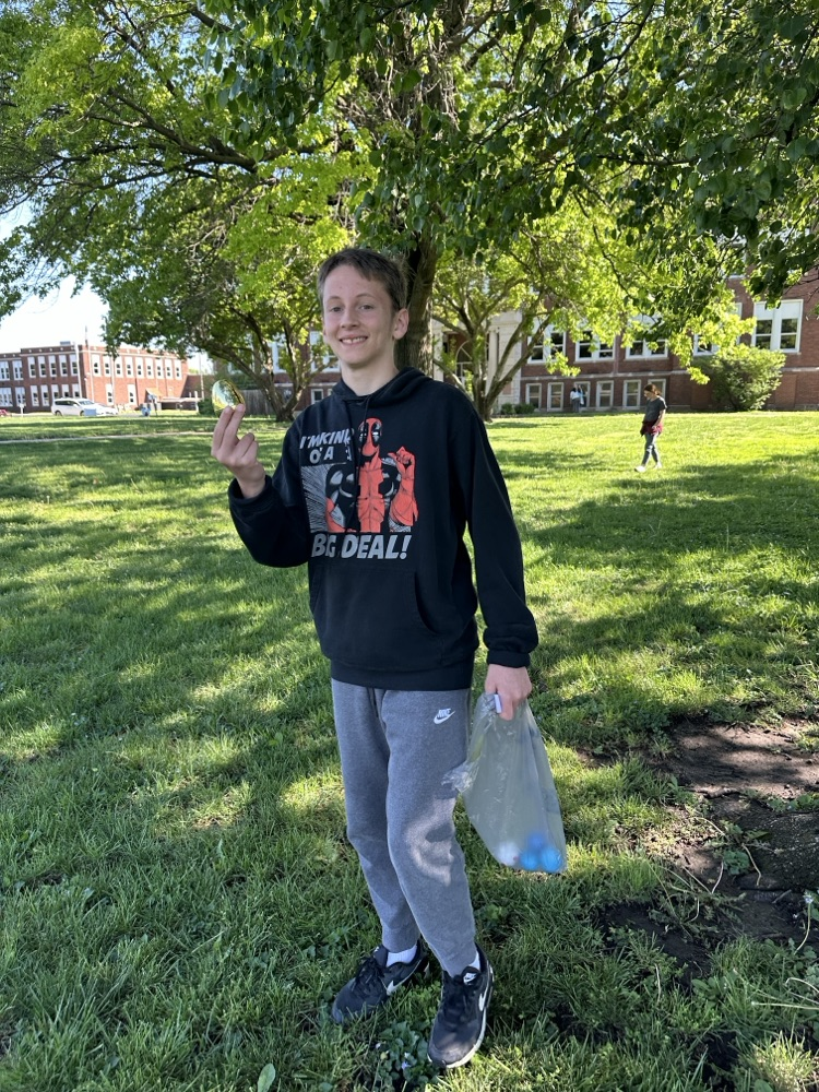 Billy found the Gold Egg during the Egg Hunt at Dupo High School!