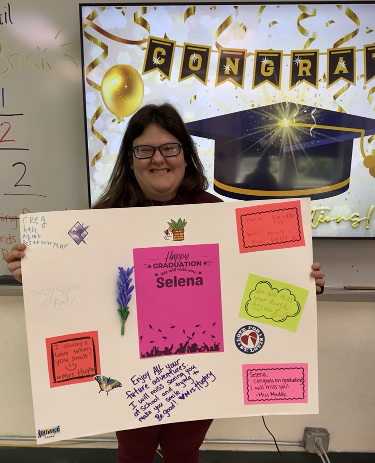 Mrs. Hughey’s social skills group celebrating Selena. We will miss having her in group!
