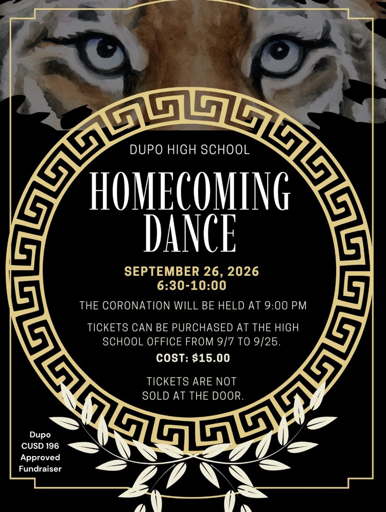 Tickets are NOT sold at the dance. All purchases must be in advance  