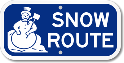 snow route sign