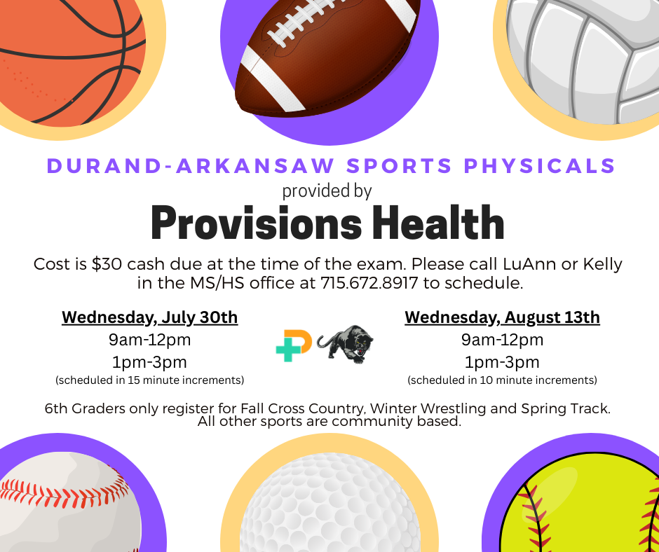 2025 Sports Physicals post