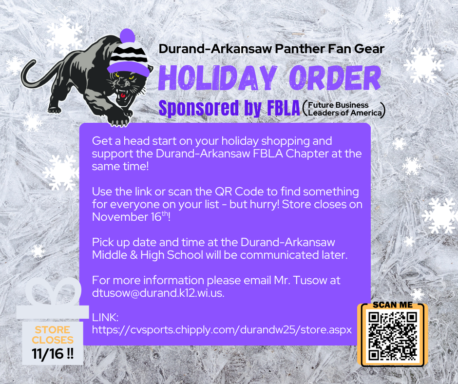 2025 FBLA Panther Gear Order post