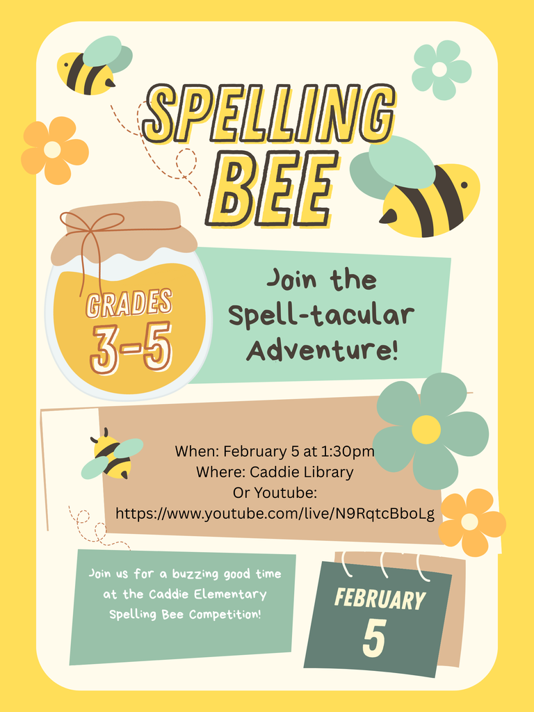 Spelling Bee Competition Poster in Yellow Green Pastel Style