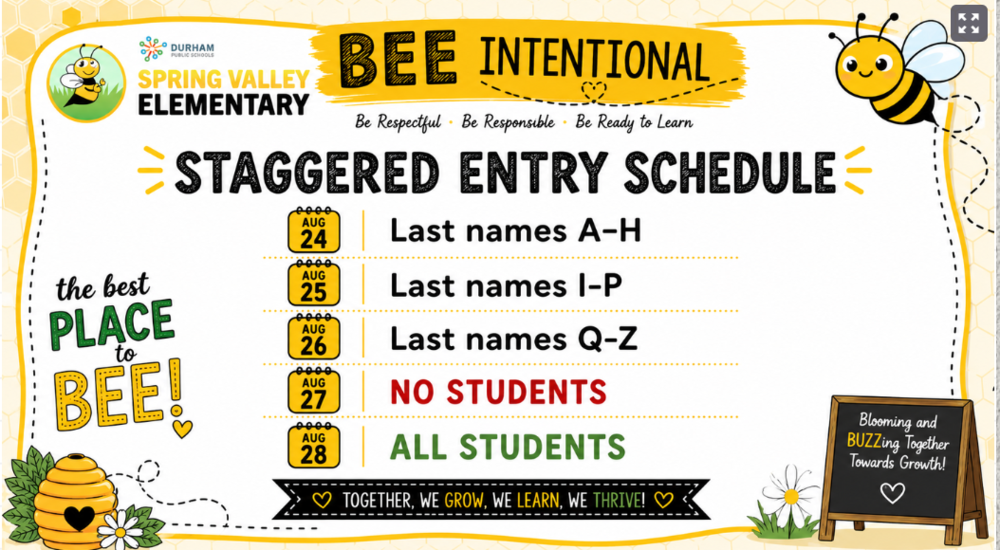 kinder staggered entry schedule
