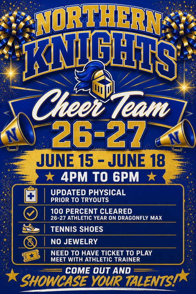 Cheer Team Tryouts are on June 15 through  June 18 from 4 to 6PM