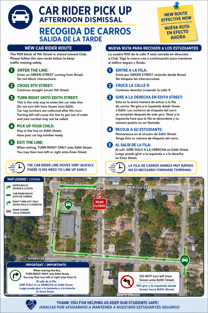 August car rider route change