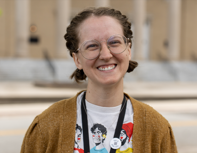 Portrait of Caroline Vaverek, Northern High School's  new librarian of excellence