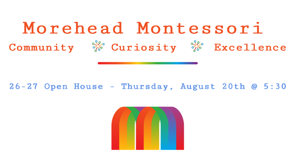 image of a slide stating time and date for Morehead open house 26-27 school year