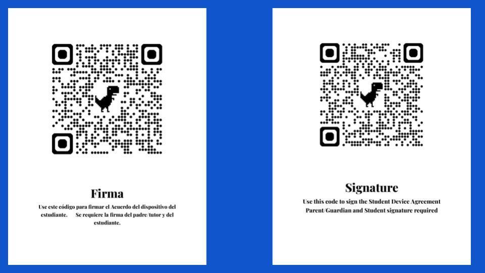 Qr codes for signature