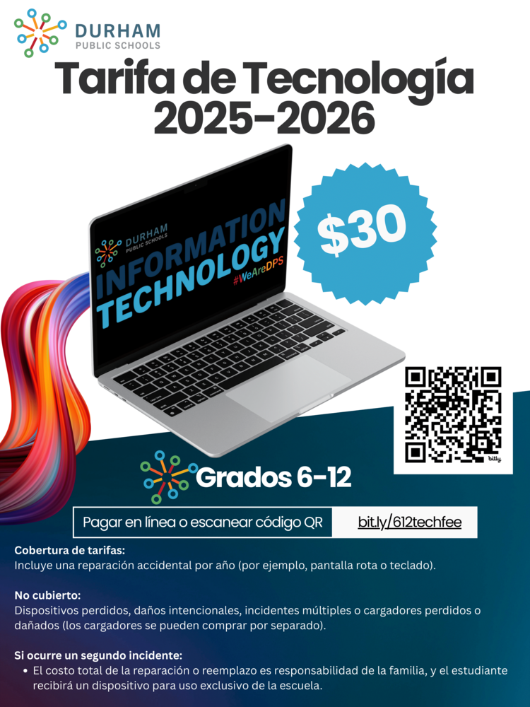 Informatic about tech fee written in Spanish