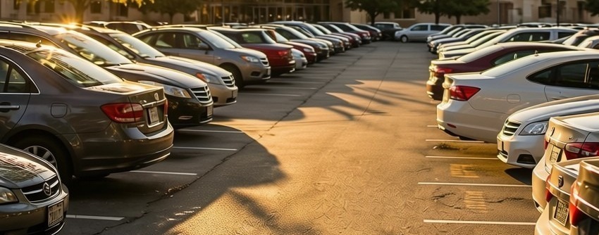 Cars in a parking lot