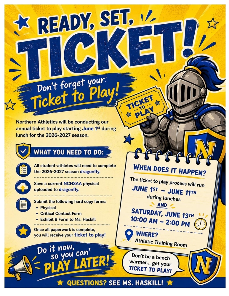 In order to participate in athletics,  all paperwork must be turned in to Ms. Hackill