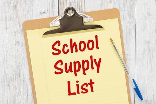 Clipboard with School Supply List